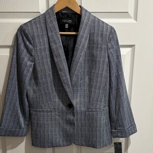 Black Label Women's Classic Gray Checkered Blazer